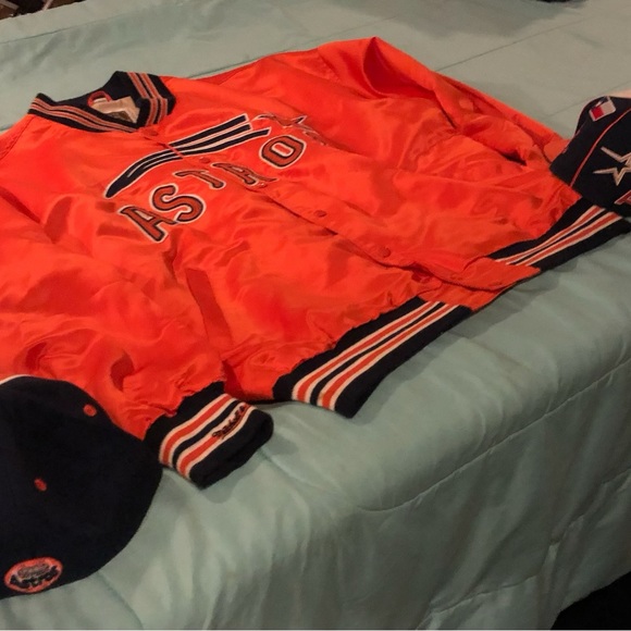 2XL MITCHELL & NESS SATIN HOUSTON ASTROS VINTAGE JACKET (💯AUTHENTIC)!!! - Picture 5 of 7